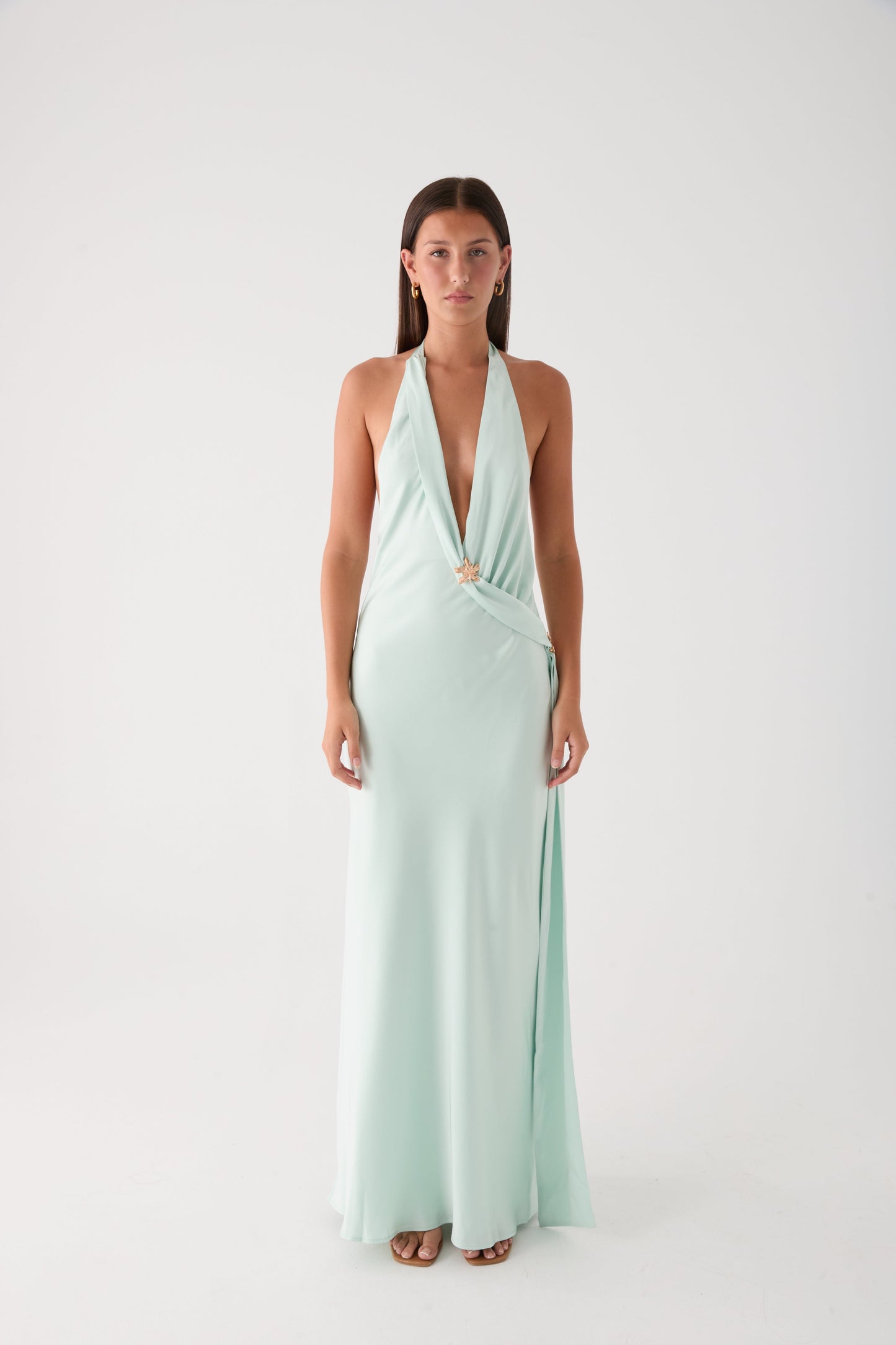 Eleni Halter Maxi Dress - Pistachio