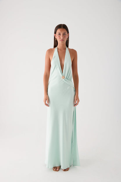 Eleni Halter Maxi Dress - Pistachio